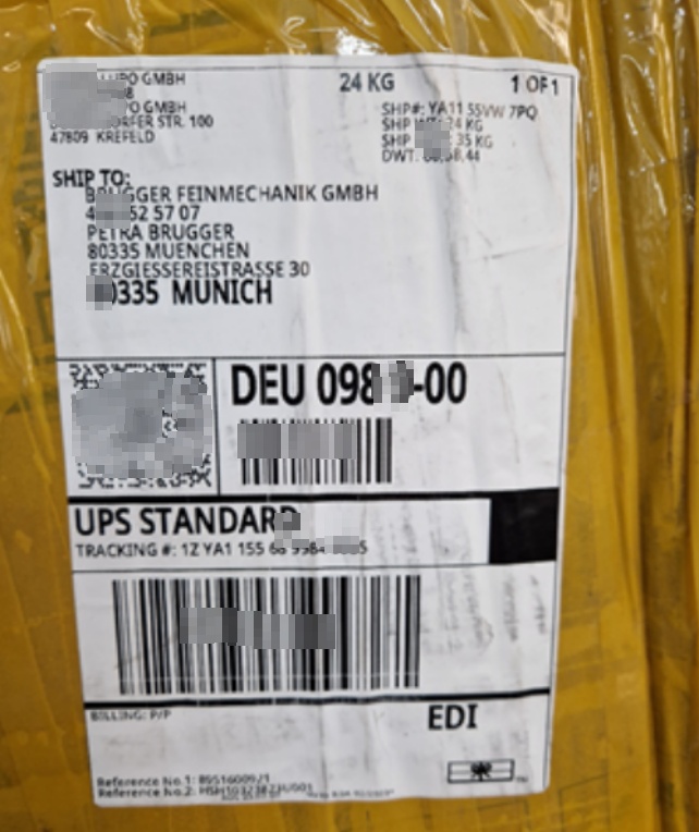 德国Brugger GTT的气体透过性测试仪106，设备送回德国原厂去修。需要帮忙处理全部清关发货等服务流程