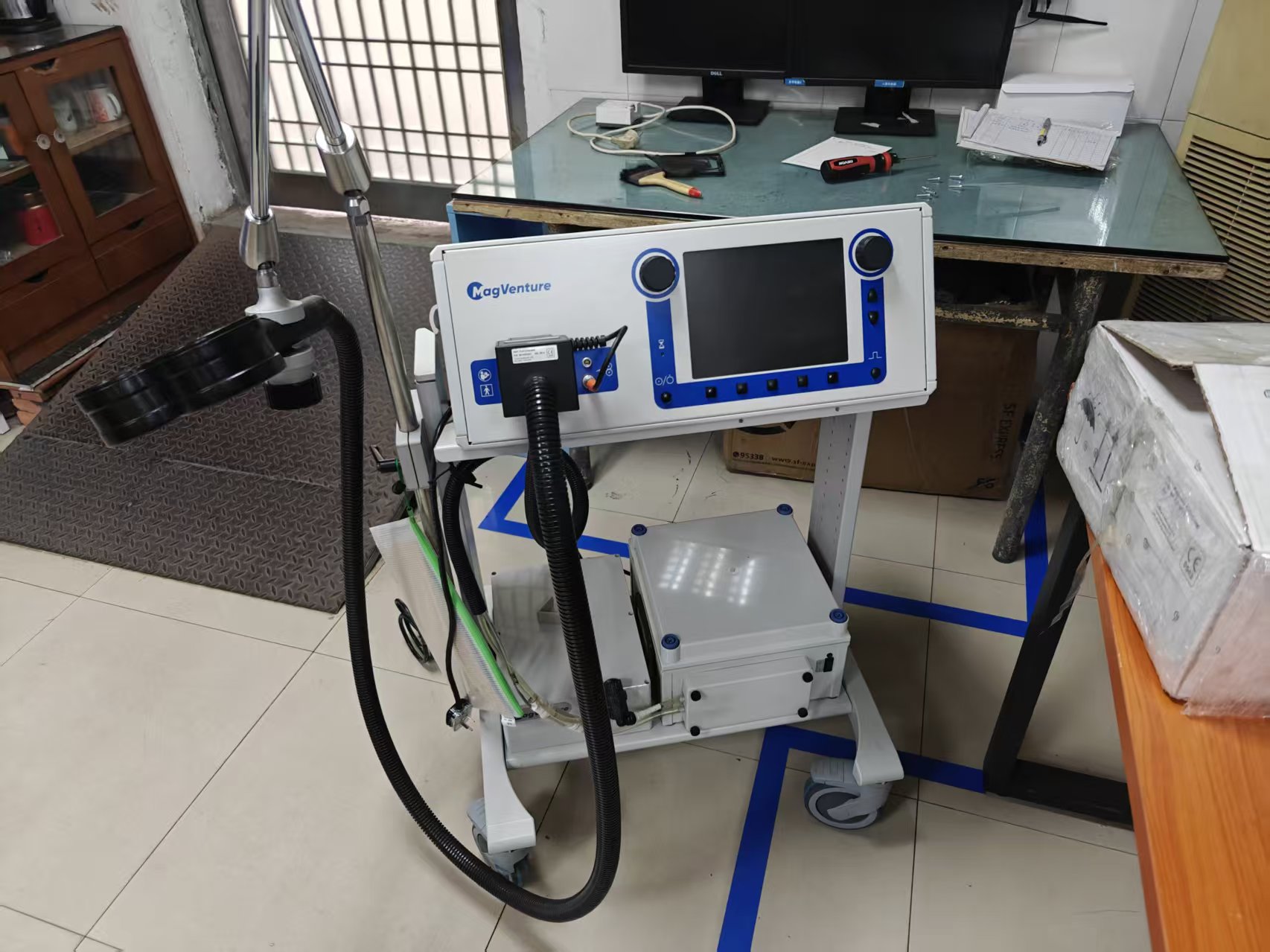維修經(jīng)顱磁刺激儀 - MagPro X100 開機(jī)后無法使用，報(bào)錯(cuò)reposition