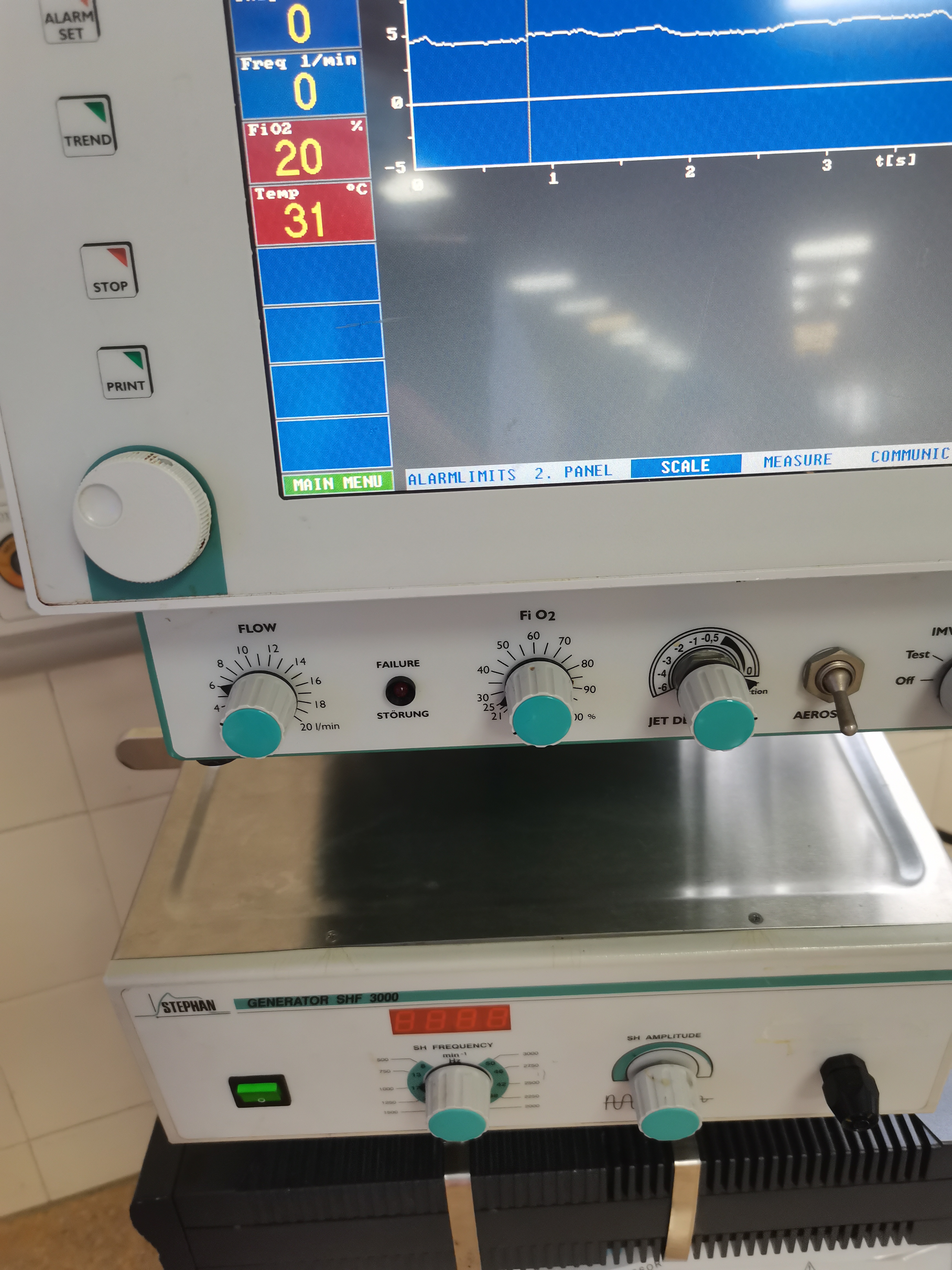 德国斯迪芬chriatina小儿呼吸机 NICU 斯迪芬的氧浓度设置与屏幕显示相差较大