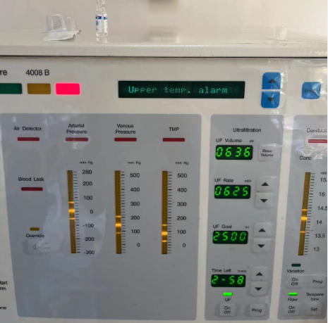 维修费森尤斯 血透机 4008B 上机过程中高温报警 